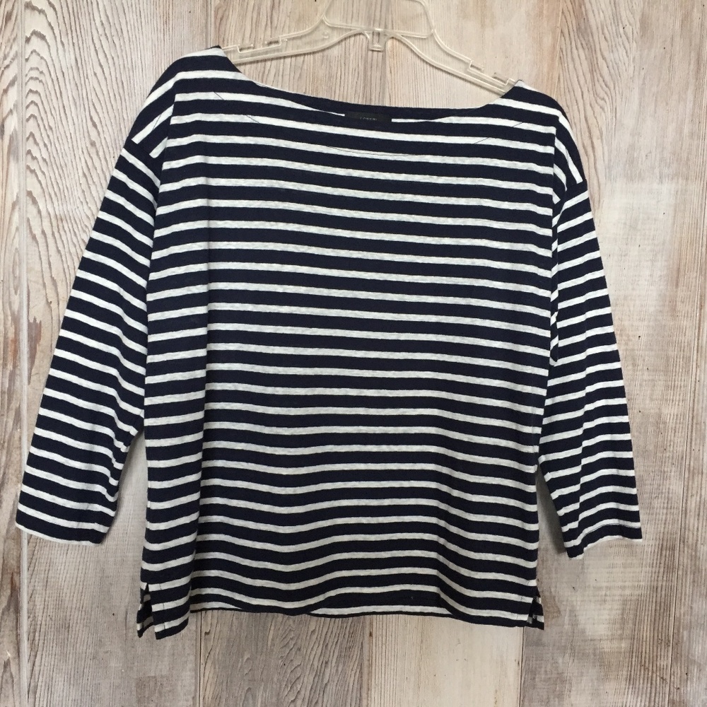 J Crew Black/White Stripe Long Sleeve S